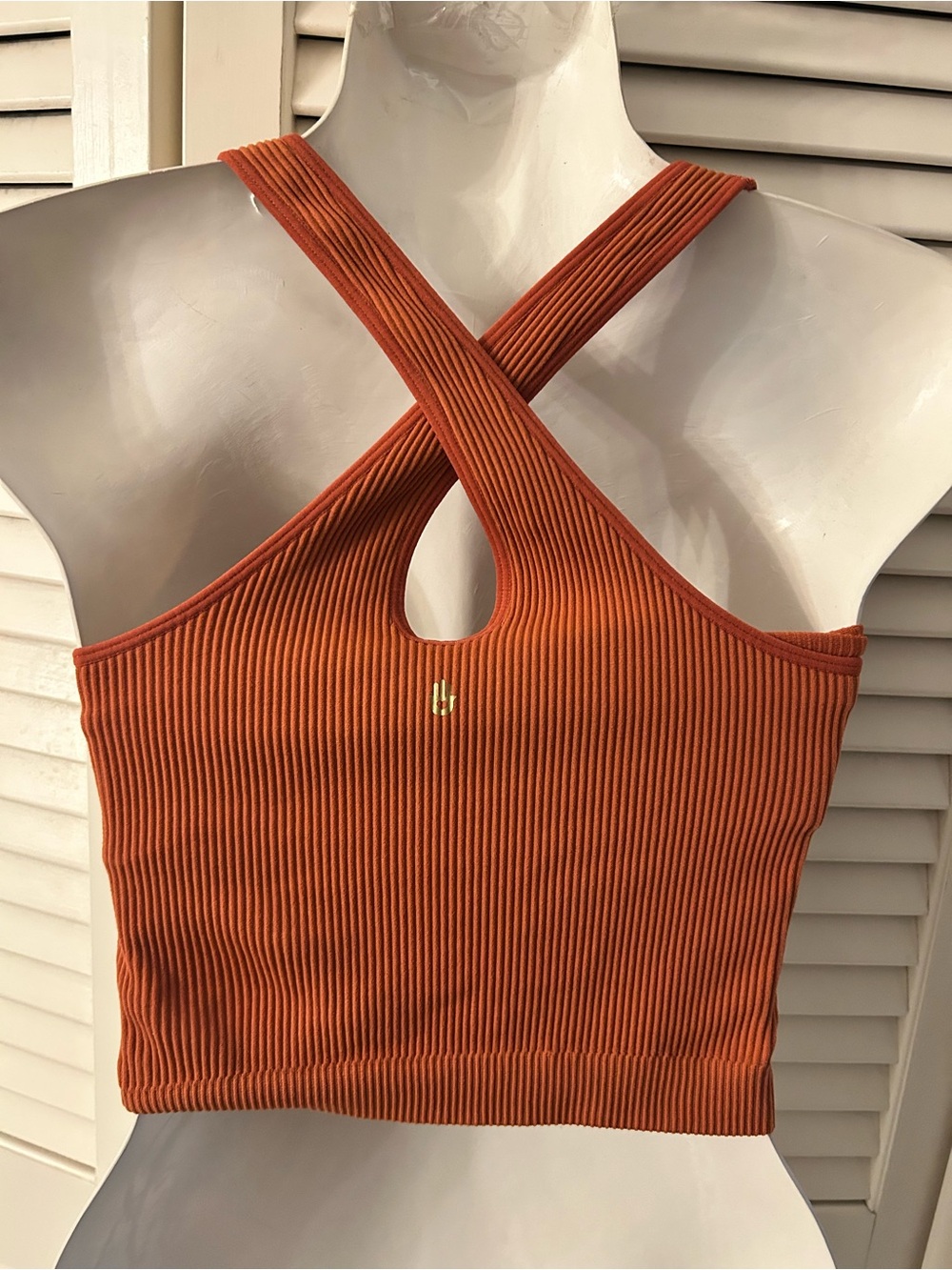 Spiritual Gangster Athena Ribbed Crop Tank - dark ginger🚨 - Picture 5 of 5